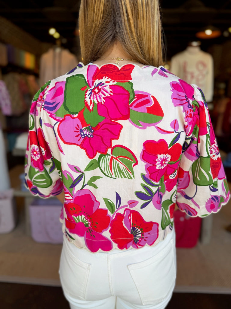 Frankie Floral Top Pink