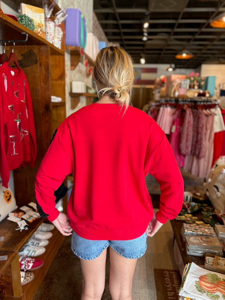 FINAL SALE - Red & Black Sarah Game Day Sweatshirt