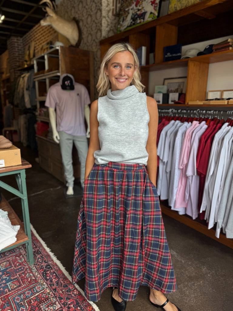 Plaid Midi Skirt