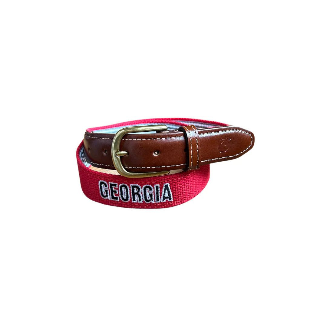 UGA Collegiate Embroidered Belt - Red