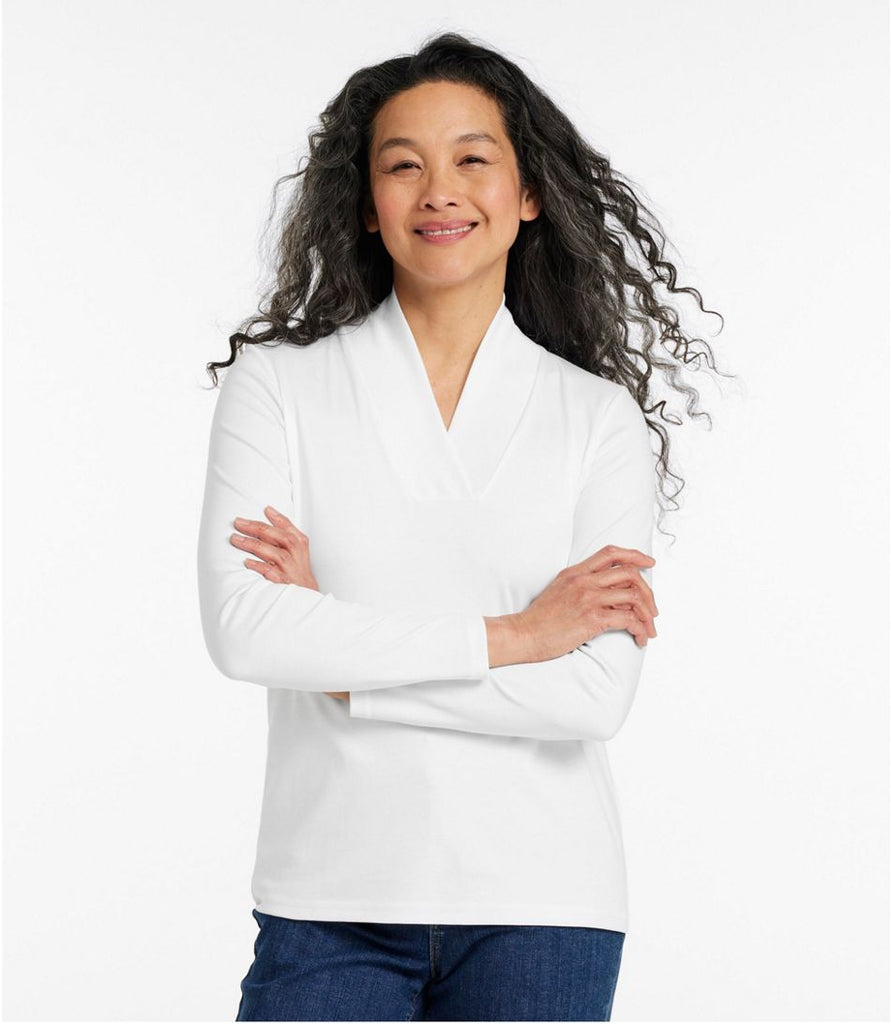 Women's Pima Shawl LS Tee