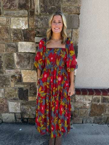 Naomi Red Plaid Dress