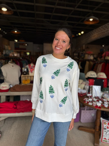 White Holiday Sparkle Sweatshirt
