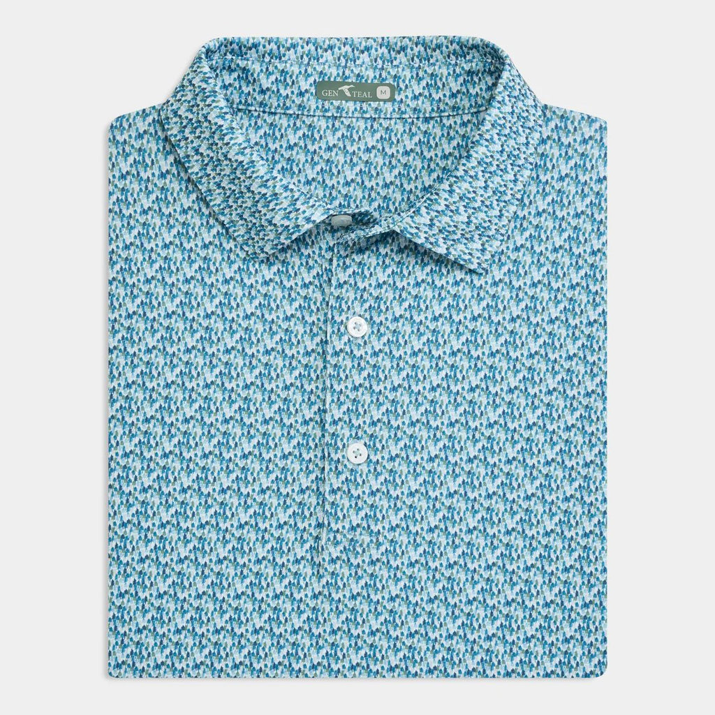Ashen Green Pondersoa Pine Printed Performance Polo