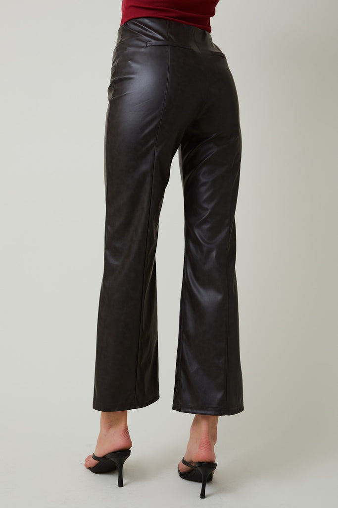 Faded Faux Leather Pants
