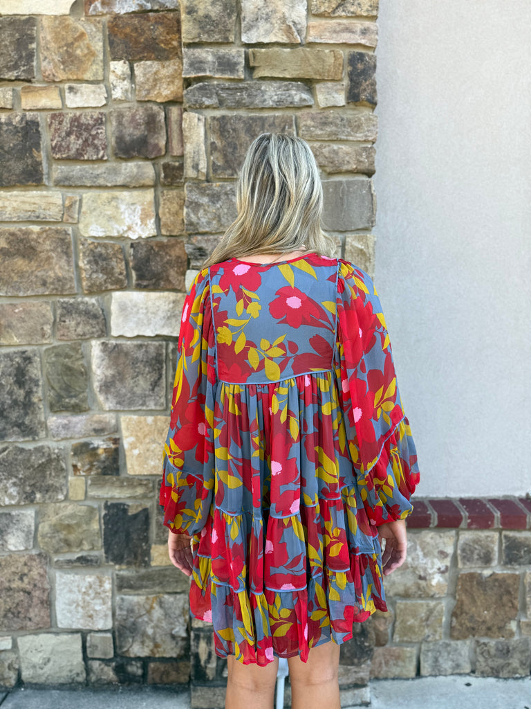 Floral Chiffon Boho Tier Dress