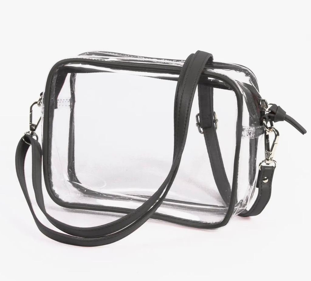 Bridget Clear Purse Leather Trim & Straps