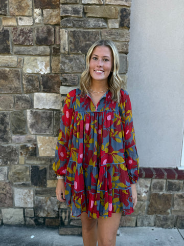 Naomi Red Plaid Dress