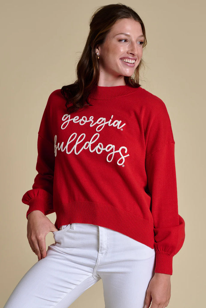 The Embroidered Mock Neck Sweater Georgia