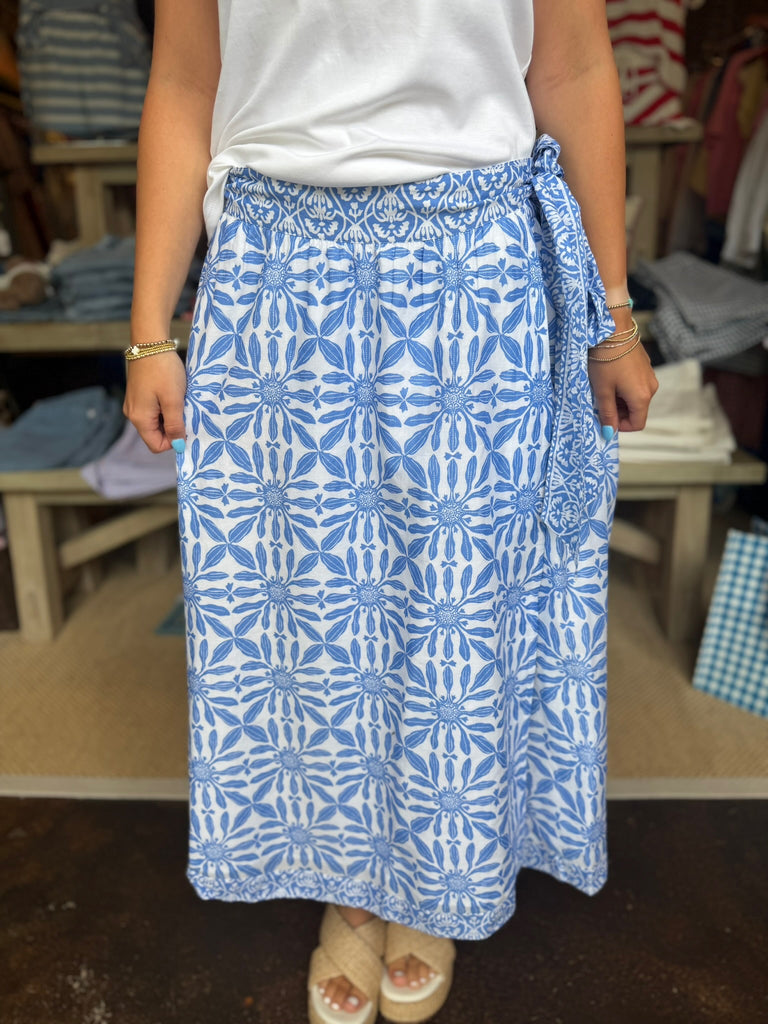 Wren Wrap Skirt Haven Tile Blue