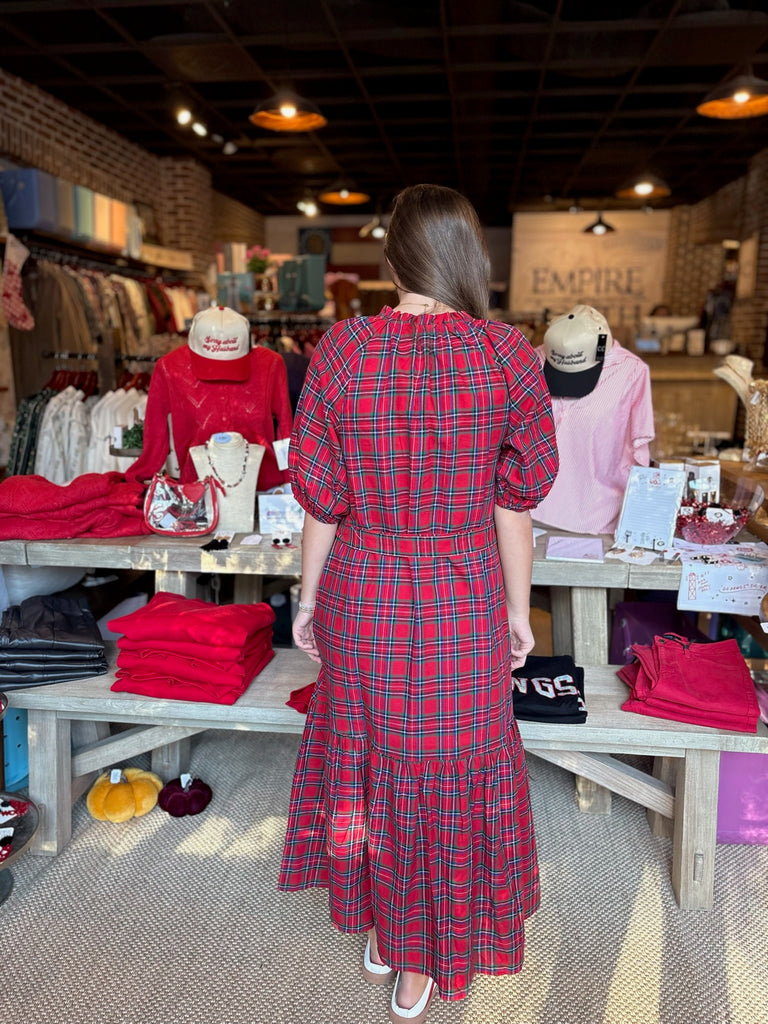 Chapman Plaid Wynette Tiered Midi Dress