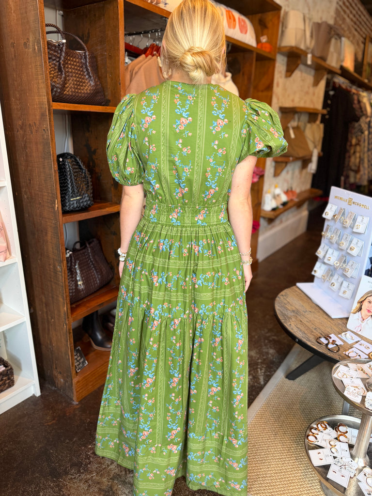 Matcha Floral Tiered Maxi Dress