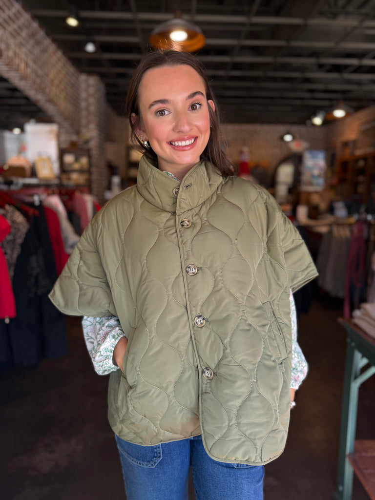 Quilted Pancho Vest
