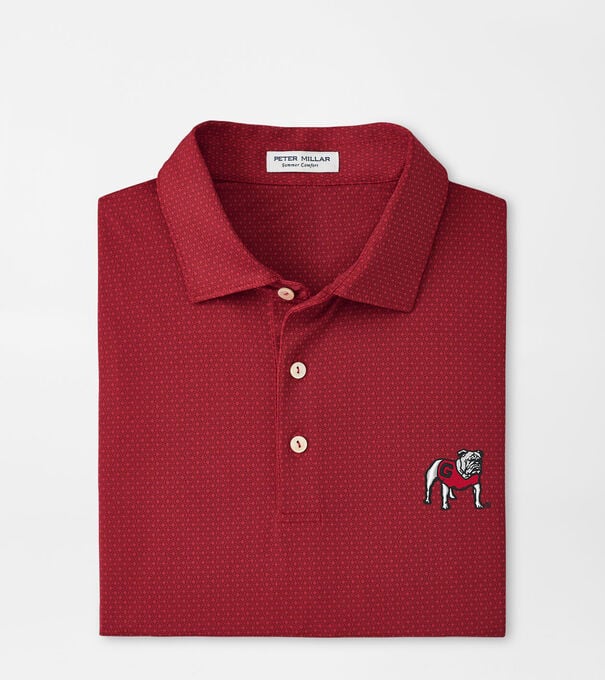UGA Tesseract Red Performance Jersey Polo Standing Dawg