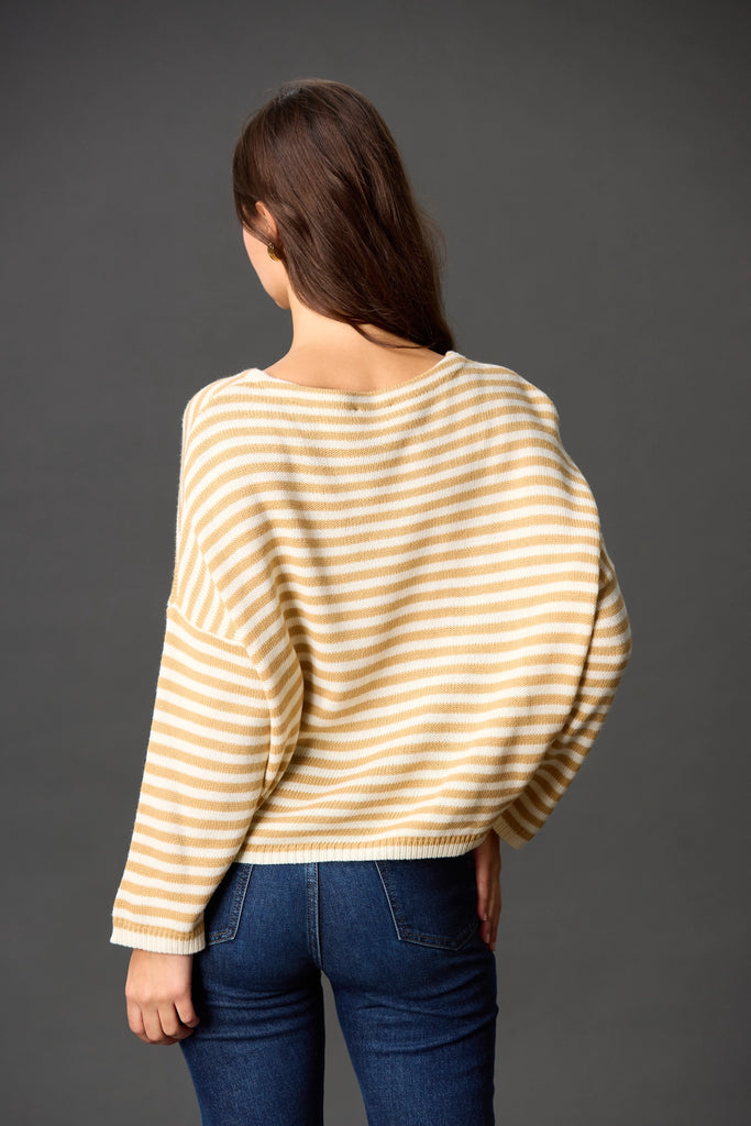 Cream Striped Sweater