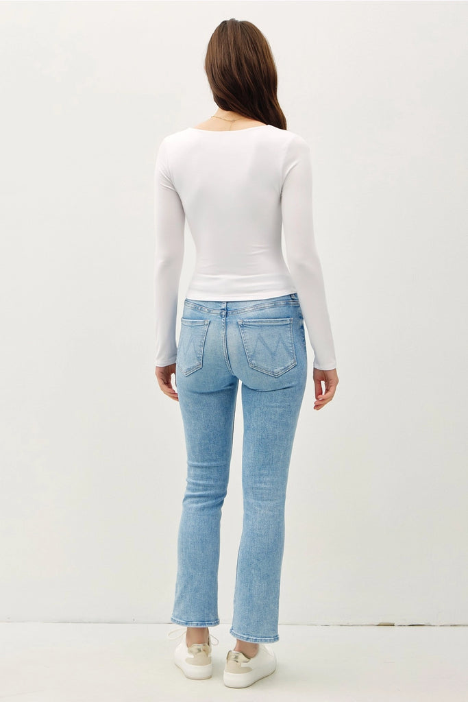 Soft Core Square Neck Long Sleeve Top