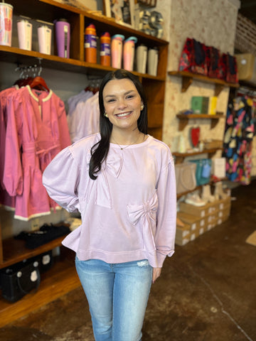 FINAL SALE - Pink Colorblock Ruffle Sweatshirt