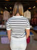 Navy Tessie Stripe Short Sleeve Sweater Top
