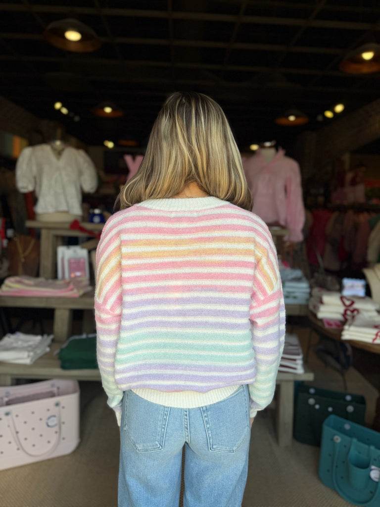 Pink Multi Stripe Sweater
