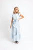 Floral Stripe Ric Rac Trim Maxi Dress