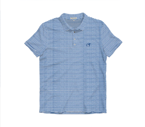 Peach Pattern Performance Polo Clearwater & White