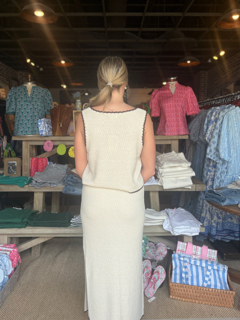 FINAL SALE - Yessenia Whipstitch Skirt Linen