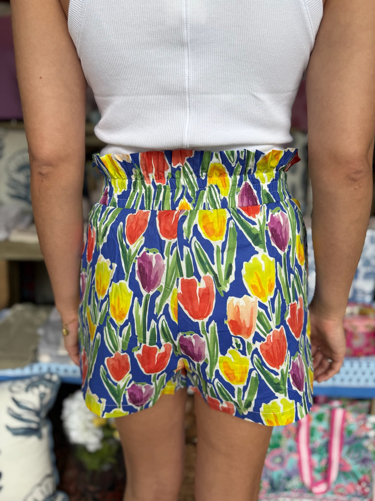 FINAL SALE - Floral Print Ruffle Shorts