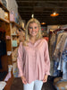 The Perfect Linen Top Pink Smoke