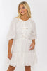 FINAL SALE - White Eyelit Bow Tier Dress