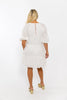 FINAL SALE - White Eyelit Bow Tier Dress
