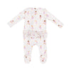 Bow Ballerinas 2-Way Ruffle Zipper Footie