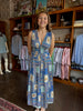 Coastal Tile Print Pleated Midi Dress