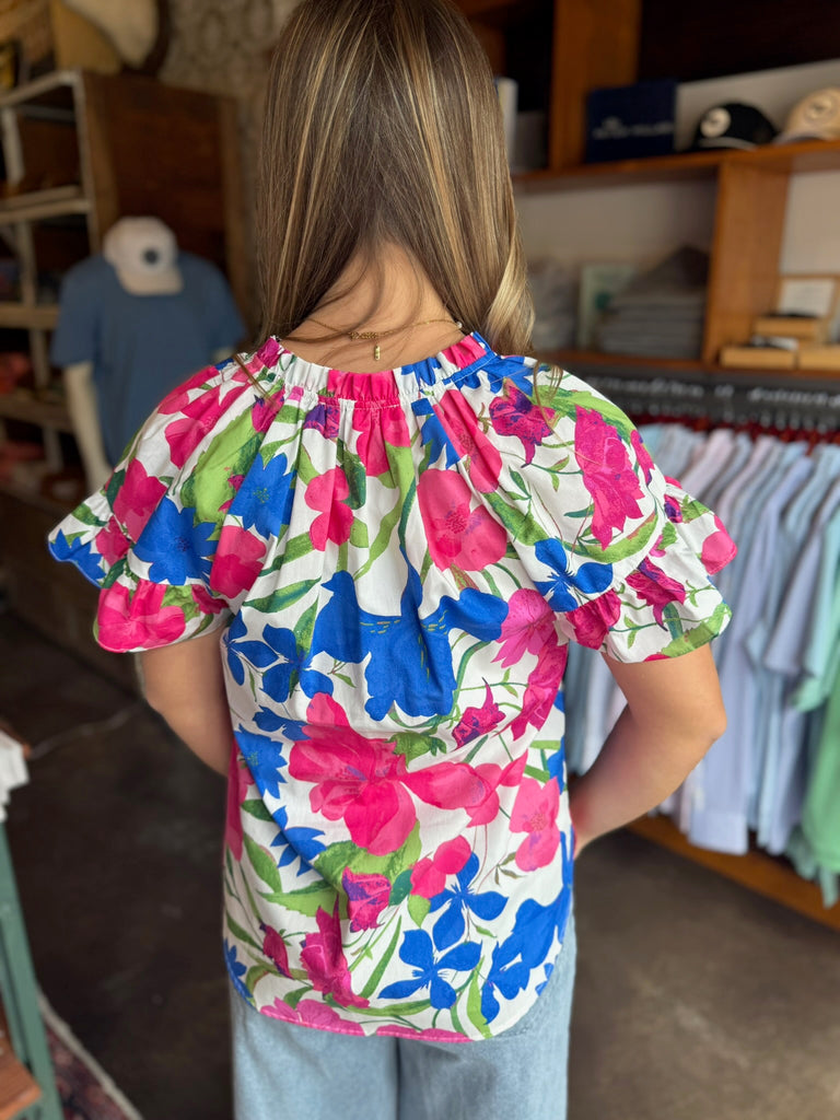 FINAL SALE - Liran Floral Macy Ruffle Top