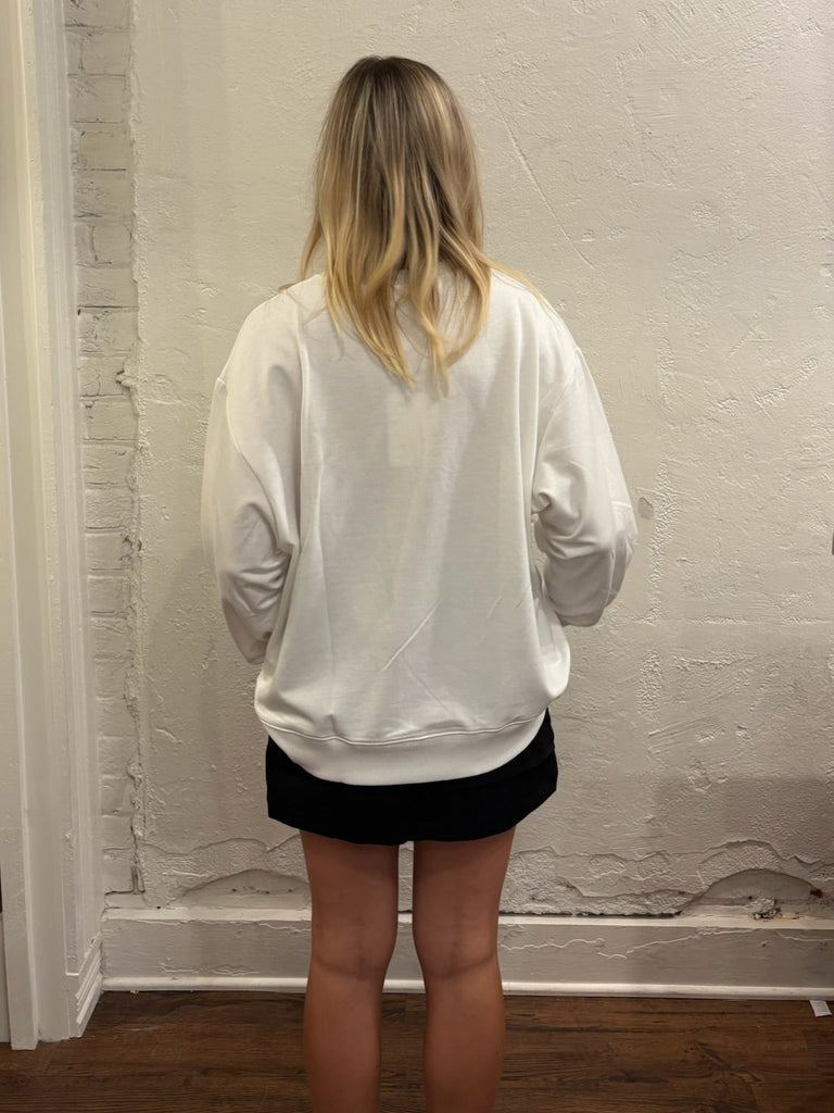 White Sarah Game Day Sweatshirt