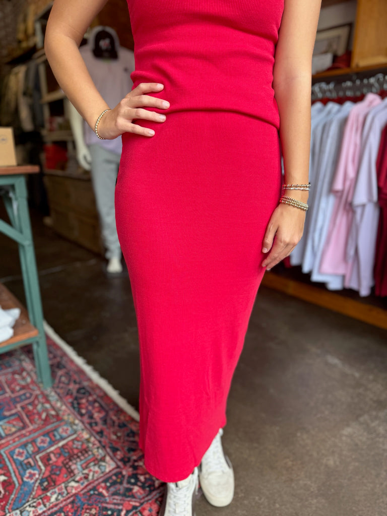 Catalina Ribbed Midi Skirt