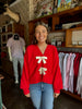 Red Front Bow Sweater Cardigan