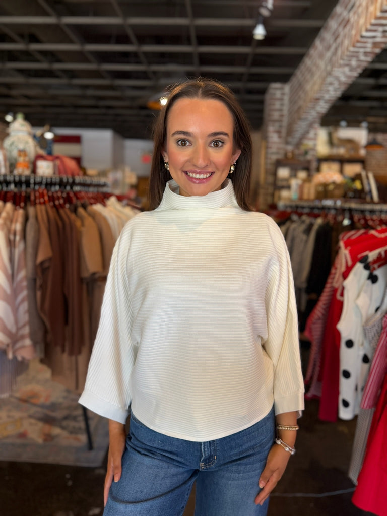 Abigail Ribbed Mock Neck Sweater