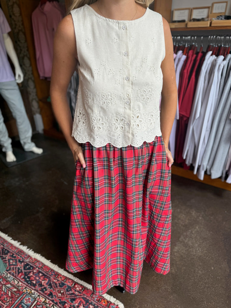 Plaid Midi Skirt