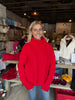 Turtle Neck Scallop Hem Sweater