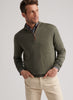 Autumn Crest Suede Trim Quarter-Zip Basil