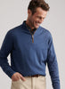 Autumn Crest Suede Trim Quarter Zip Blue Haze