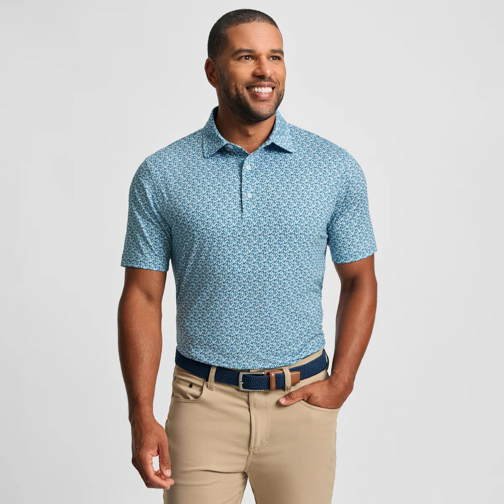 Ashen Green Pondersoa Pine Printed Performance Polo