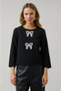 Kaida Bow Lumie Long Sleeve Top Black