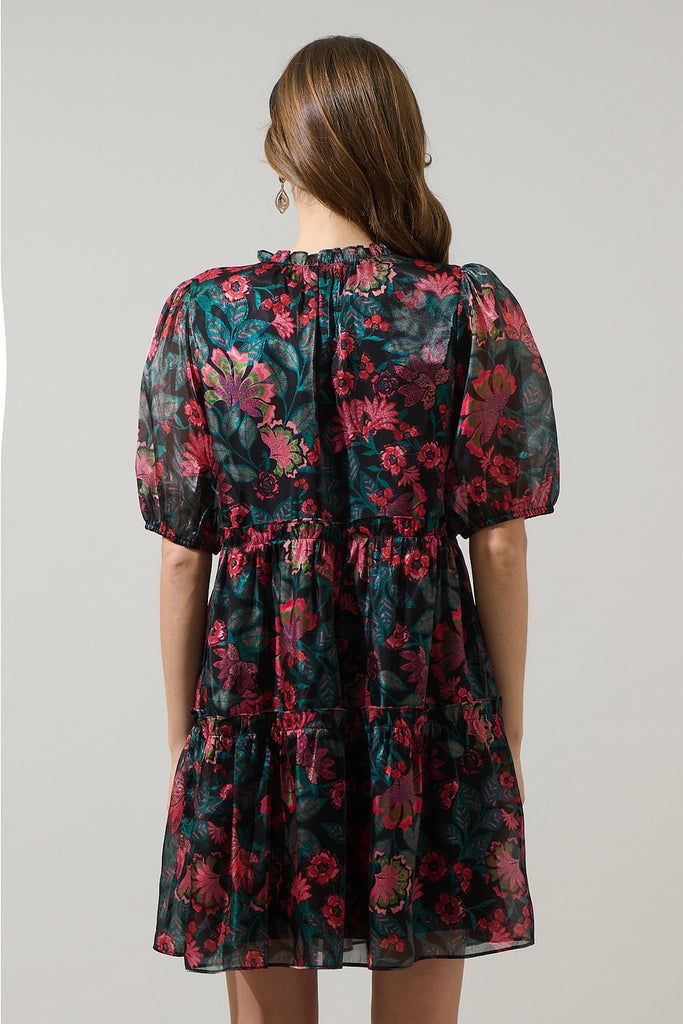 Briala Organza Islen Tiered Mini Dress