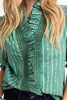 Green Floral Ditzy Stripe Ruffle Top