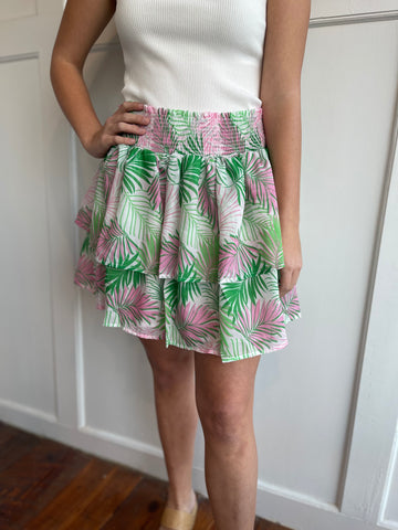 Tiered Floral Midi Skirt