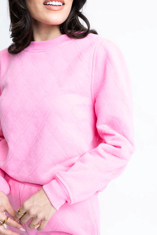 FINAL SALE - Pink Colorblock Ruffle Sweatshirt