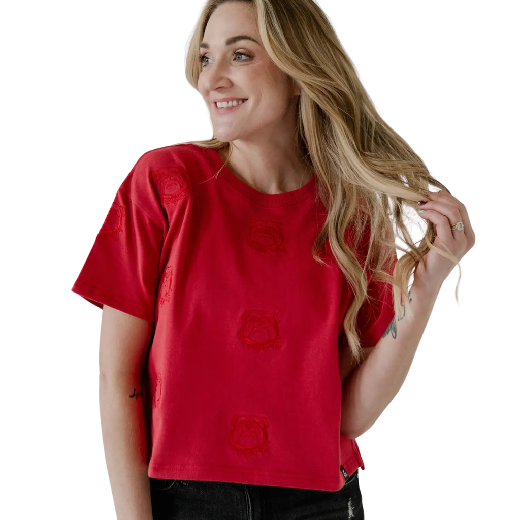 Georgia Ritter Repeat Heavyweight Crop Tee Red