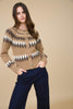 Khaki Fair Isle Knit Cardigan