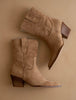 The Trudy Latte Western Heel Boot